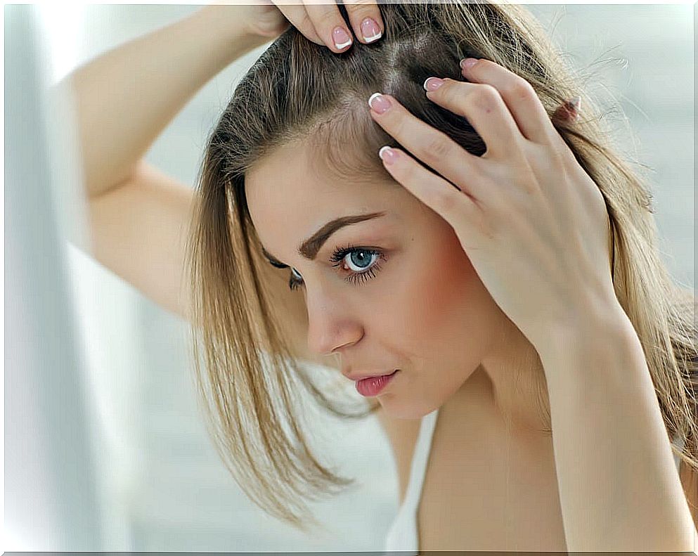 Massage the scalp for long hair