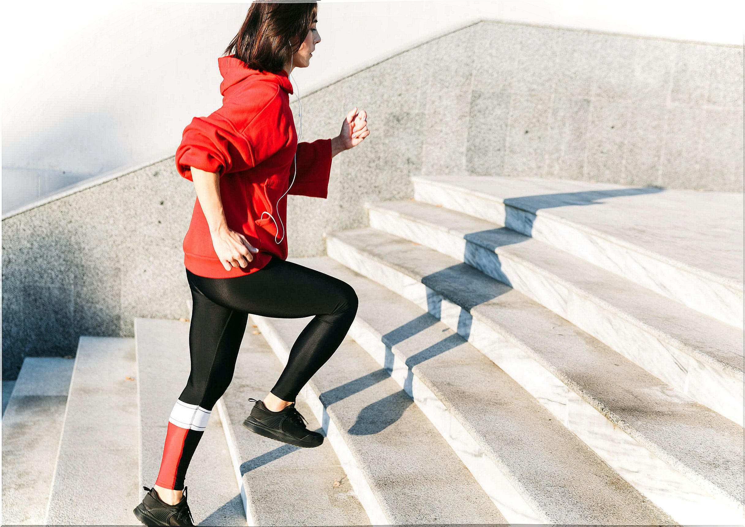 Buttock and leg exercises include stair climbing.