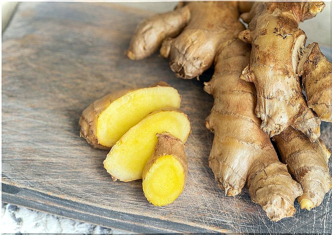 Making a ginger infusion