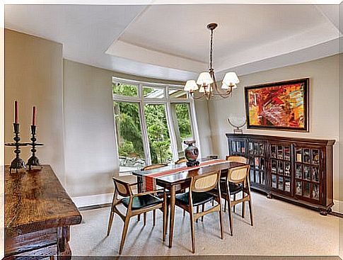 Dining room with vintage furniture