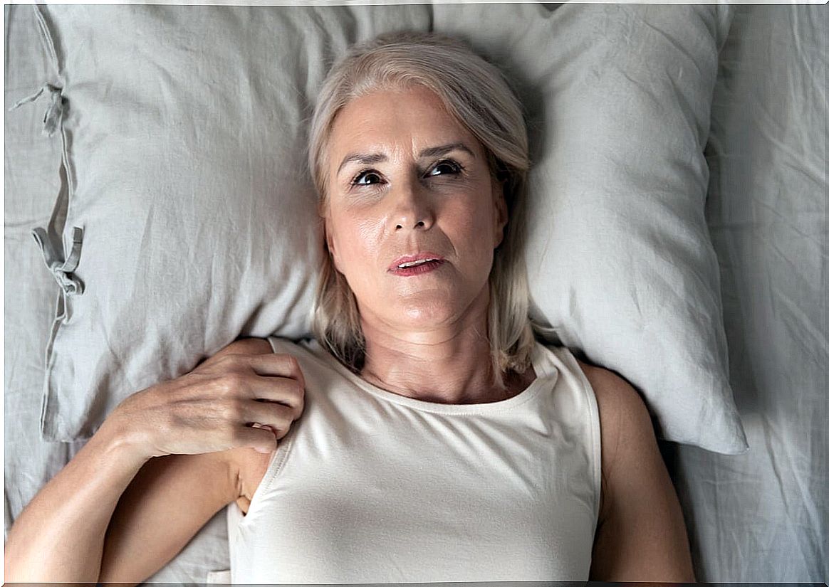 woman suffering from night anxiety