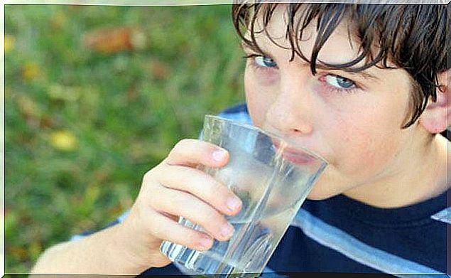 Child drinking water