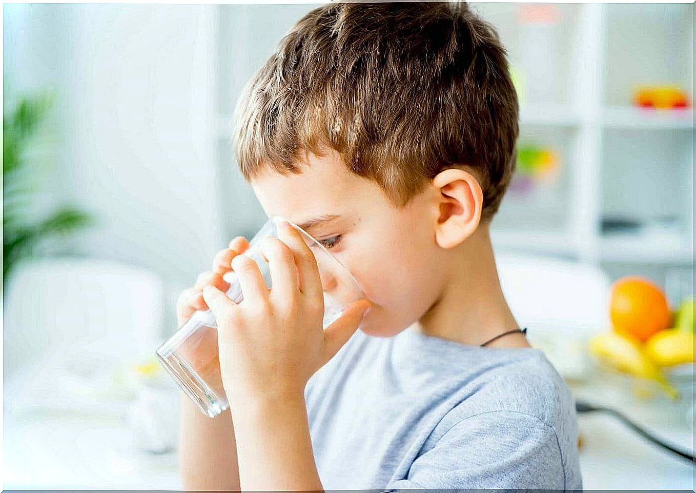 Child drinking water